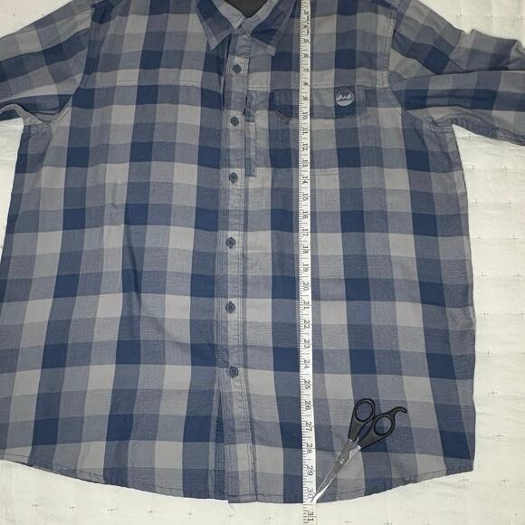 Wrangler All Terrain Gear Long Sleeve Utility Shirt Men's L | Blue Grey Check - Picture 7 of 10